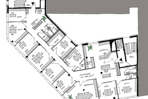 Grundriss Büroetage